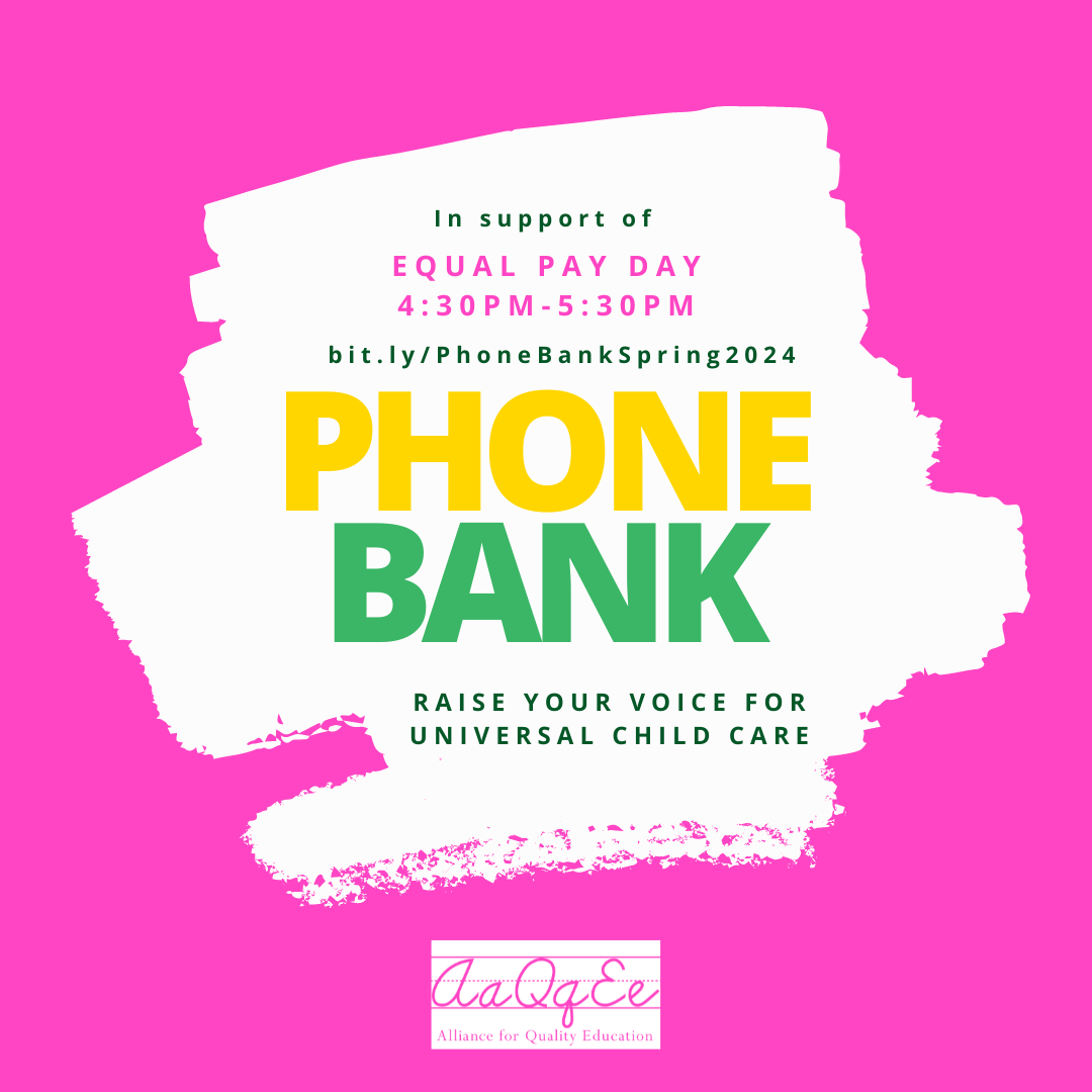 Equal Pay Day Phone Bank for the Child Care Workforce